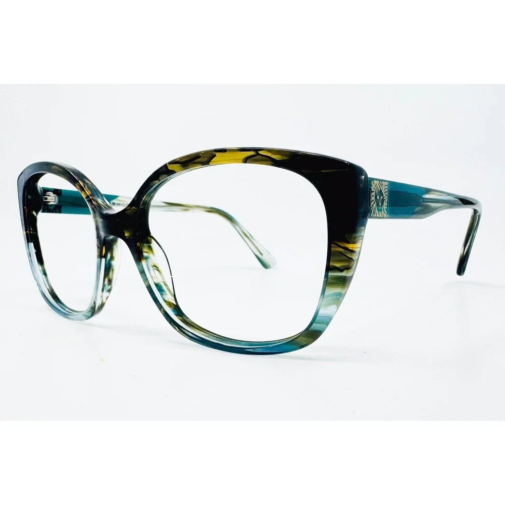 Anne Klein Eyeglasses Womens Teal Animal AK7071 (320) 54-16-135 54mm